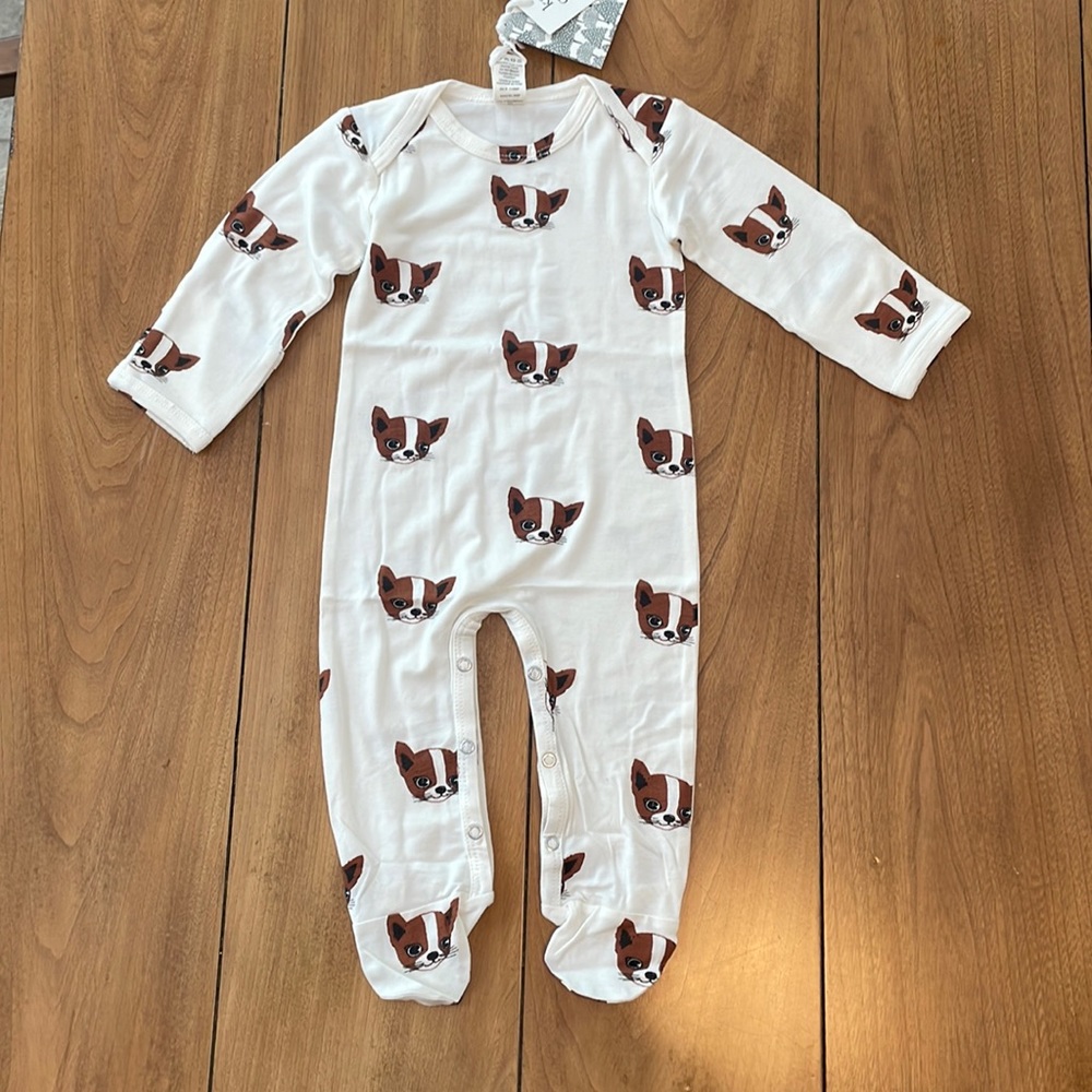 Kate Quinn Footie Sleeper Patina Chihuahua Super Soft Bamboo Lap Neck NWT